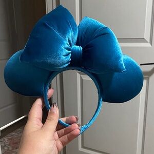 Mouse Ears Blue Velvet Bow Headband